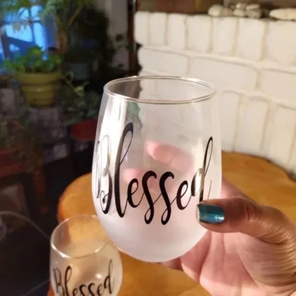 3/$25 Blessed Stemless Wine Glasses